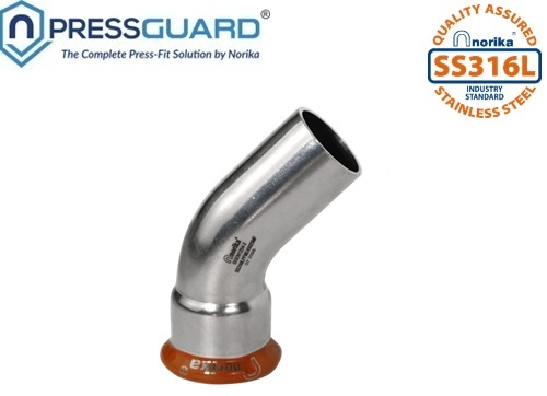 Stainless Steel 316L Press Fit 45 Deg Elbow(MxF)